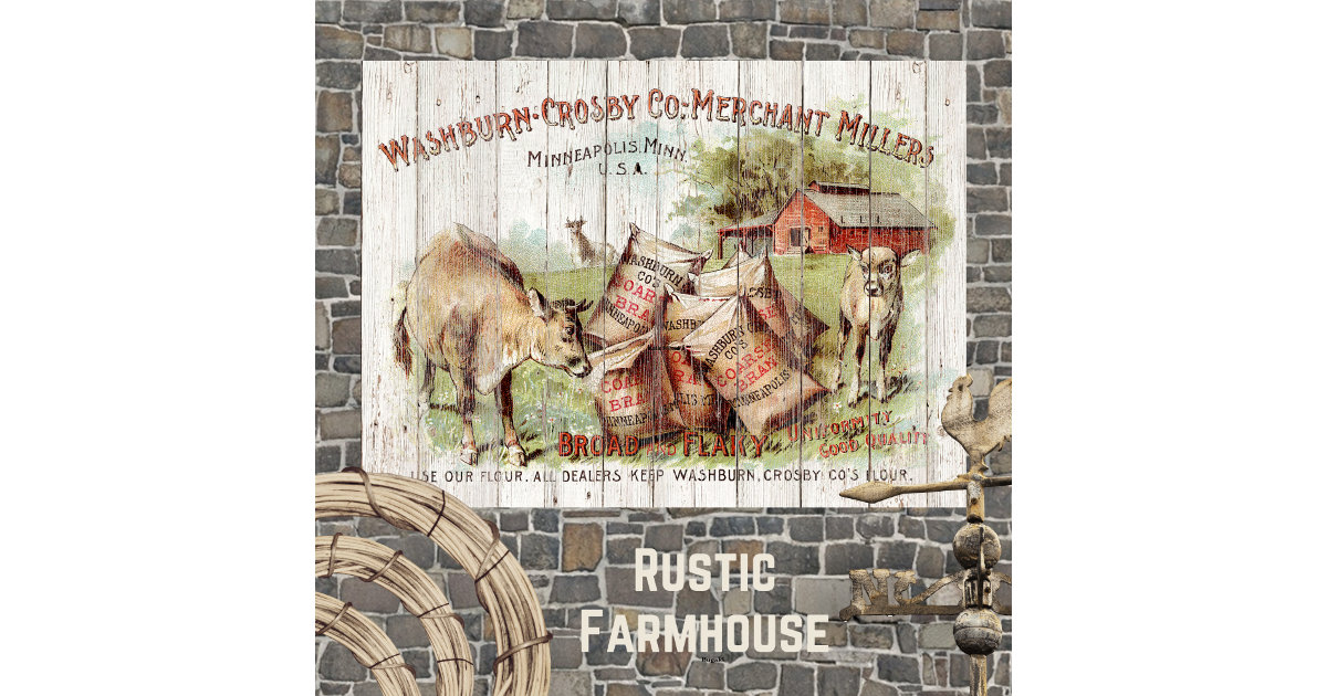 Rustic Farmhouse Illustrations Tissue Paper