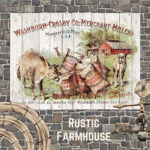 FARMHOUSE WOODEN BILLBOARD SIGN EPHEMERA TISSUE PAPER