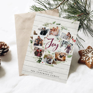 Farmhouse Wreath   Holiday Photo Card