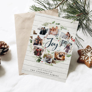 Farmhouse Wreath Holiday Photo Collage Card