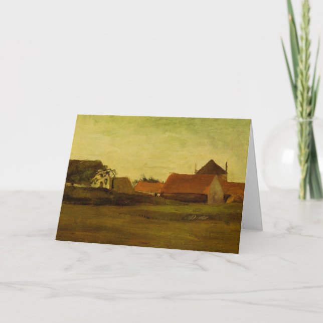 Farmhouses in Loosduinen Hague by Vincent van Gogh Card (Front)