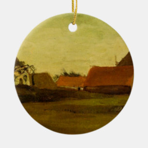 Farmhouses in Loosduinen Hague by Vincent van Gogh Ceramic Ornament