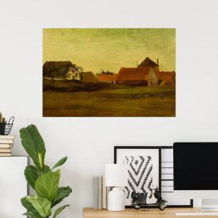 Farmhouses in Loosduinen Hague by Vincent van Gogh Poster