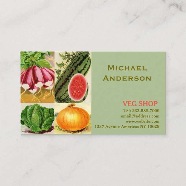 Farming agriculture and veg shop business card (Front)