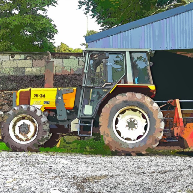FARMING CANVAS PRINT (Just time to stop for the farmer to stop for lunch before heading back to the fields on his tractor.)