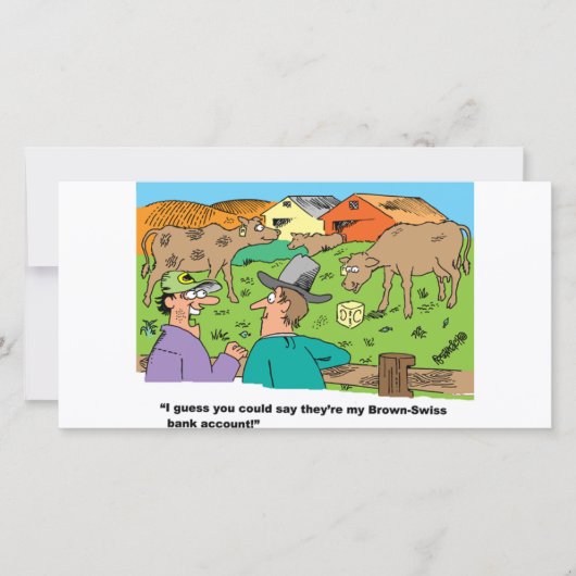 FARMING CARTOON HUMOR ABOUT BROWN SWISS CATTLE (Front)