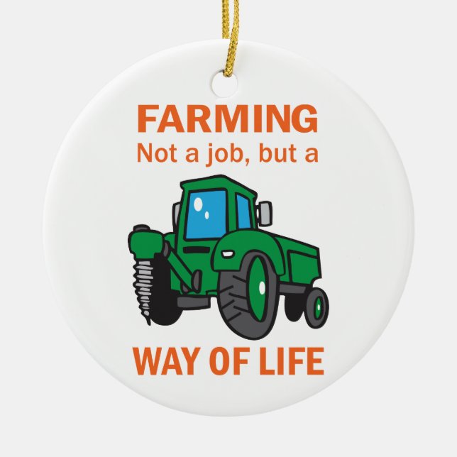 Farming Ceramic Ornament (Front)