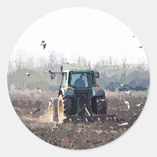 FARMING CLASSIC ROUND STICKER (Front)
