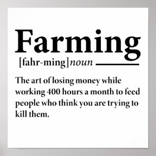 Farming Definition Funny Farmer Poster