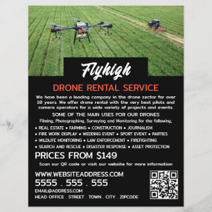 Farming Drone Portrait, Drone Rental Company Flyer