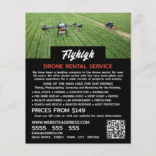Farming Drone Portrait Drone Rental Company Flyer