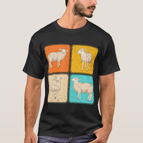 Farming Farm Animal Lover Farmer Pop Art Sheep T_Shirt