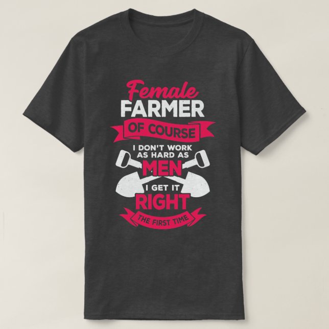 Farming Farm Female Farmer Girl Gift  T-Shirt (Design Front)