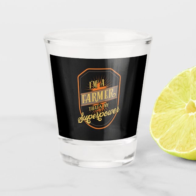 Farming Farmer Shot Glass (Front)
