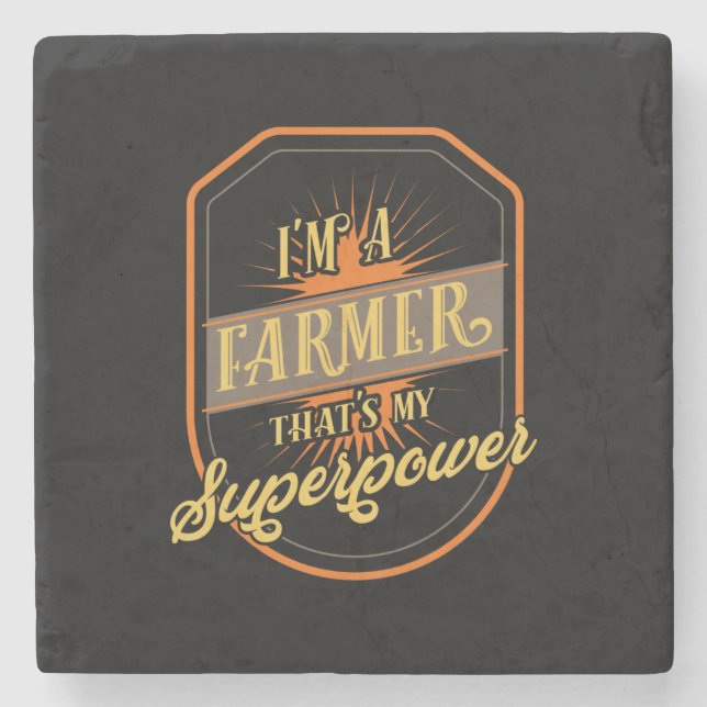Farming Farmer Stone Coaster (Front)