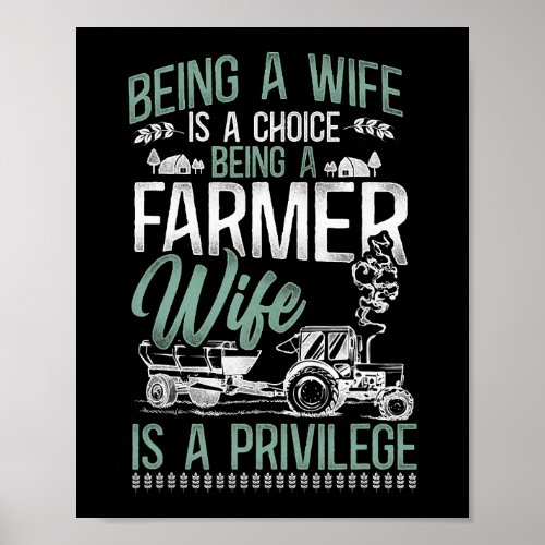 Farming Farmer Wife Tractor Vintage Being A Wife I Poster