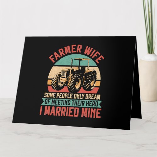 Farming Farmer Wife Vintage Tractor Retro Farmer W Card