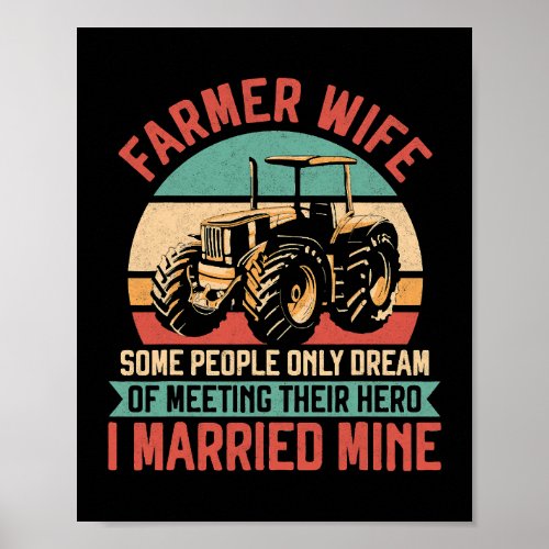 Farming Farmer Wife Vintage Tractor Retro Farmer W Poster
