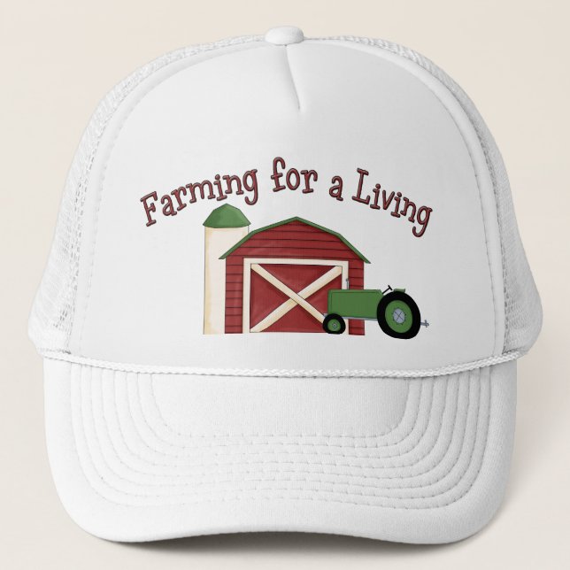 Farming for a Living Barn Tractor Cap (Front)