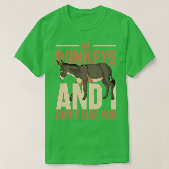 Farming Funny Farmer Farm Animal Donkey T-Shirt (Design Front)