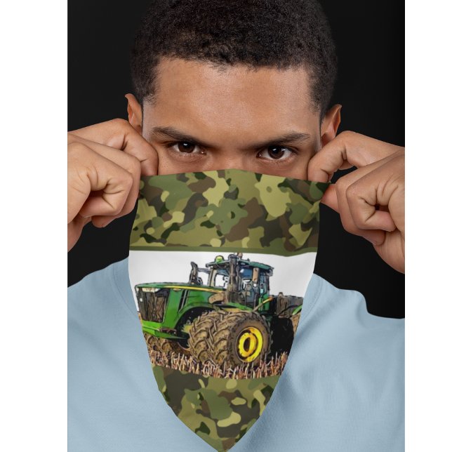 Farming Green Camo Tractor Cool Farm Equipment Bandana (Creator Uploaded)