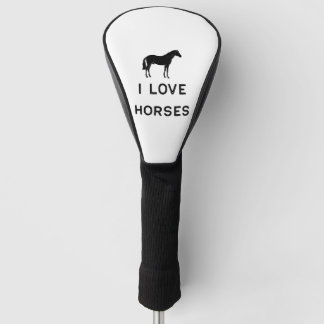 Farming I Love Horses Black Cute Gift Farm Country Golf Head Cover