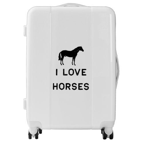 Farming I Love Horses Black Cute Gift Farm Country Luggage