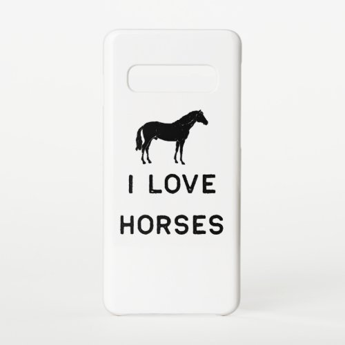 Farming I Love Horses Black Cute Gift Farm Country Samsung Galaxy S10 Case