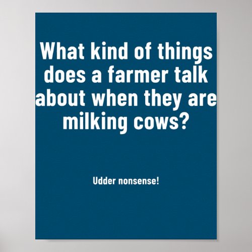Farming Jokes Farm Puns Funny Humorous Farmer Poster