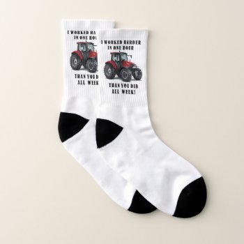 Farming Quote Tractor Socks by TheShirtBox at Zazzle