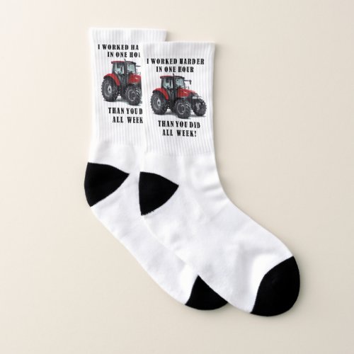 Farming Quote Tractor Socks