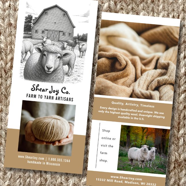 Farming, Sheep & Wool Yarn Marketing Rack Card (Creator Uploaded)