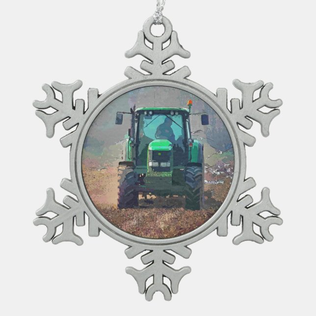 FARMING SNOWFLAKE PEWTER CHRISTMAS ORNAMENT (Front)