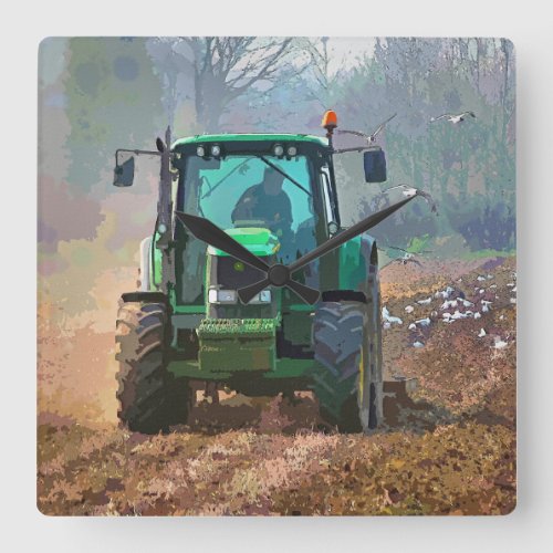 FARMING SQUARE WALL CLOCK