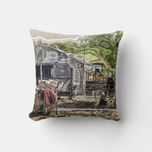 FARMING THROW PILLOW