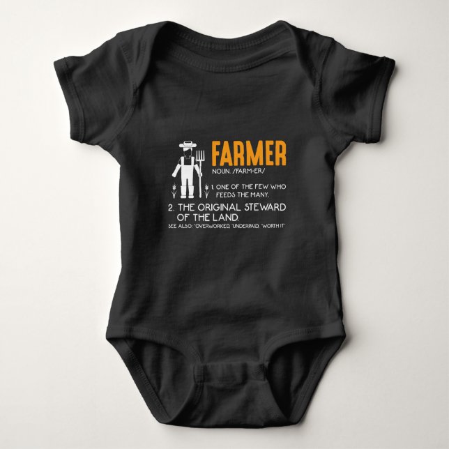 Farming Tractor Farmer Agriculture Appreciation Baby Bodysuit (Front)