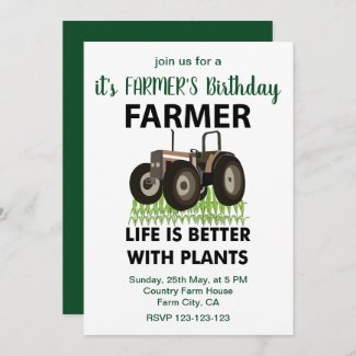 Farming Tractor Field Farmer's Birthday