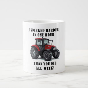 Farming Tractor Hard Work Quotes Giant Coffee Mug