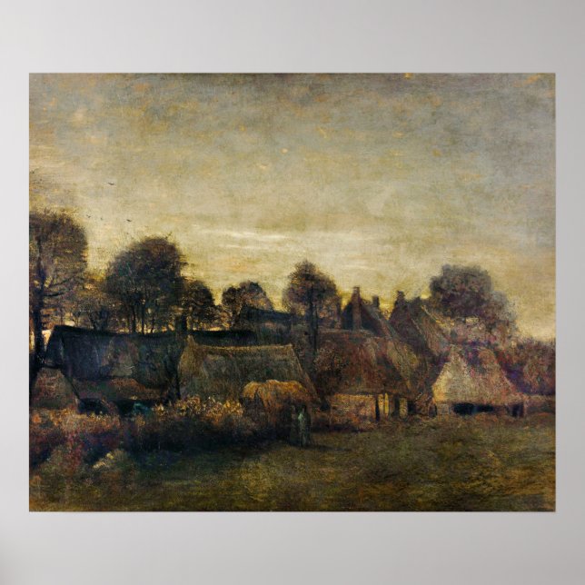 Farming Village at Twilight (1884) Poster (Front)