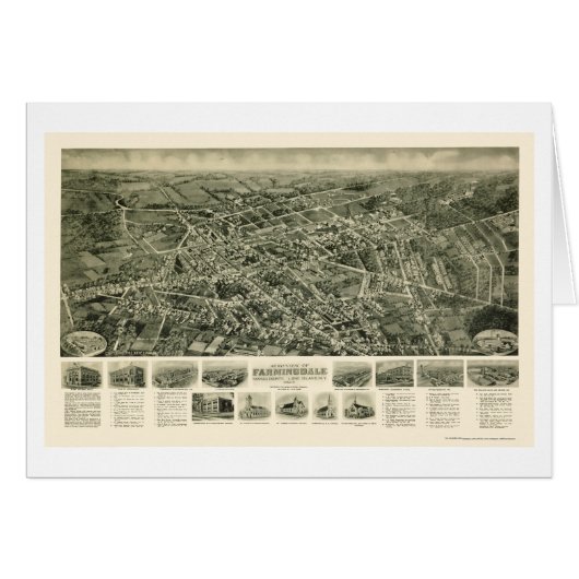 Farmingdale, NY Panoramic Map - 1925 Cards (Front Horizontal)