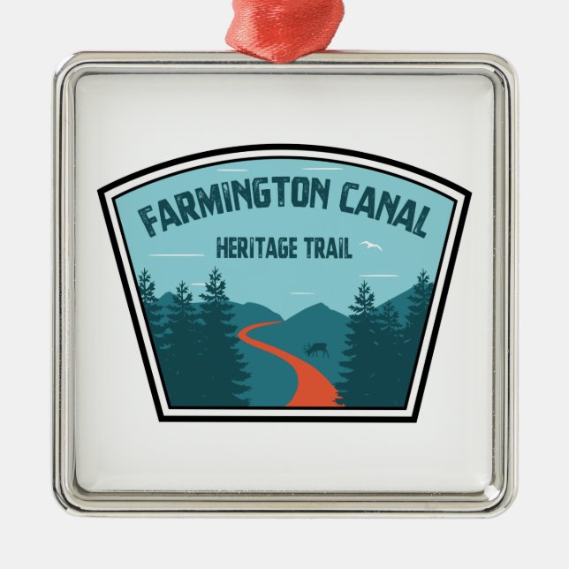 Farmington Canal Heritage Trail Metal Ornament (Front)