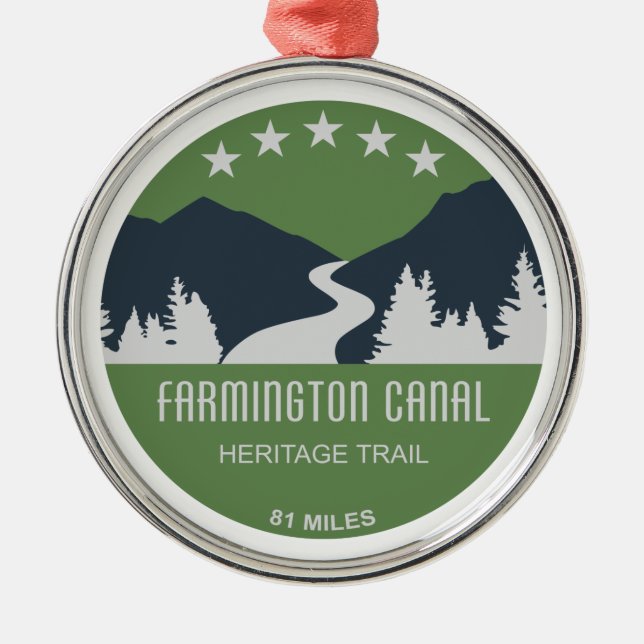 Farmington Canal Heritage Trail Metal Ornament (Front)