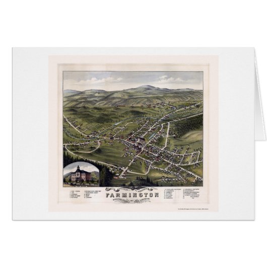 Farmington, NH Panoramic Map - 1877 Cards (Front Horizontal)