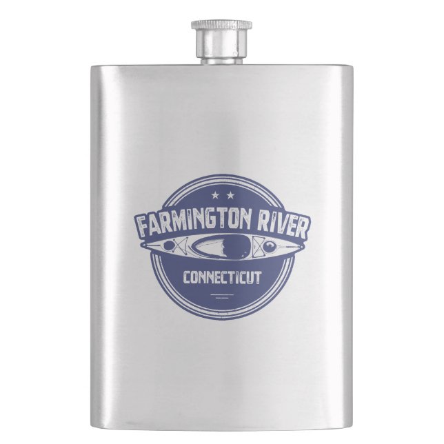 Farmington River Connecticut Kayaking Flask (Front)