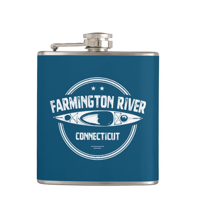 Farmington River Connecticut Kayaking Flask (Front)
