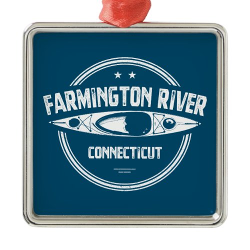 Farmington River Connecticut Kayaking Metal Ornament