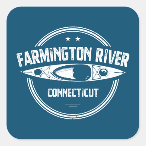 Farmington River Connecticut Kayaking Square Sticker