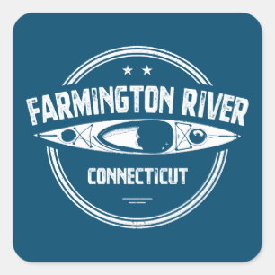Farmington River Connecticut Kayaking Square Sticker