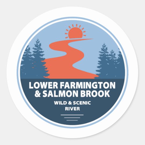 Farmington  Salmon Brook Wild  Scenic River Classic Round Sticker