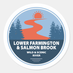Farmington & Salmon Brook Wild & Scenic River Classic Round Sticker